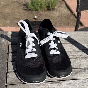 Champion Black Athletic Sneakers with White Laces & Memory Foam Insoles